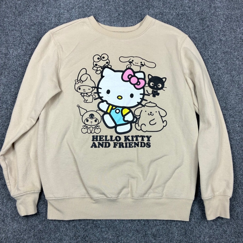 Sanrio Hello Kitty and Friends Sweatshirt Tan Graphic Pullover Women Size Medium